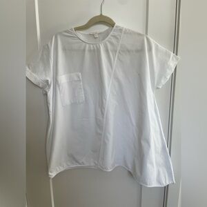 COS Organic Cotton Diagonal Seam Top in white